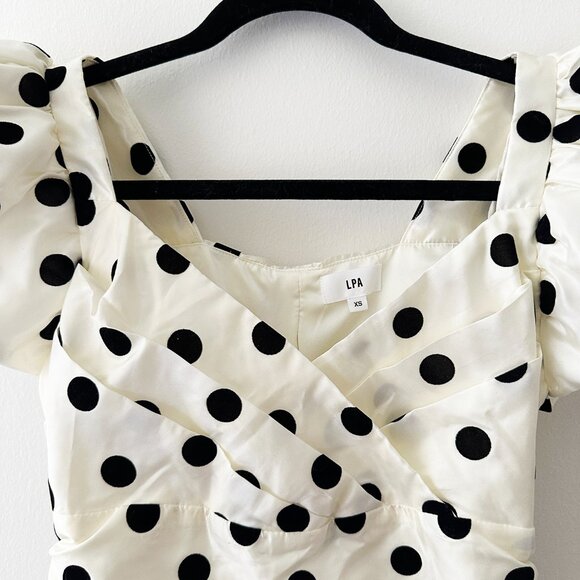 LPA Revolve Polka Dot Puff Sleeves Top - Picture 2 of 8